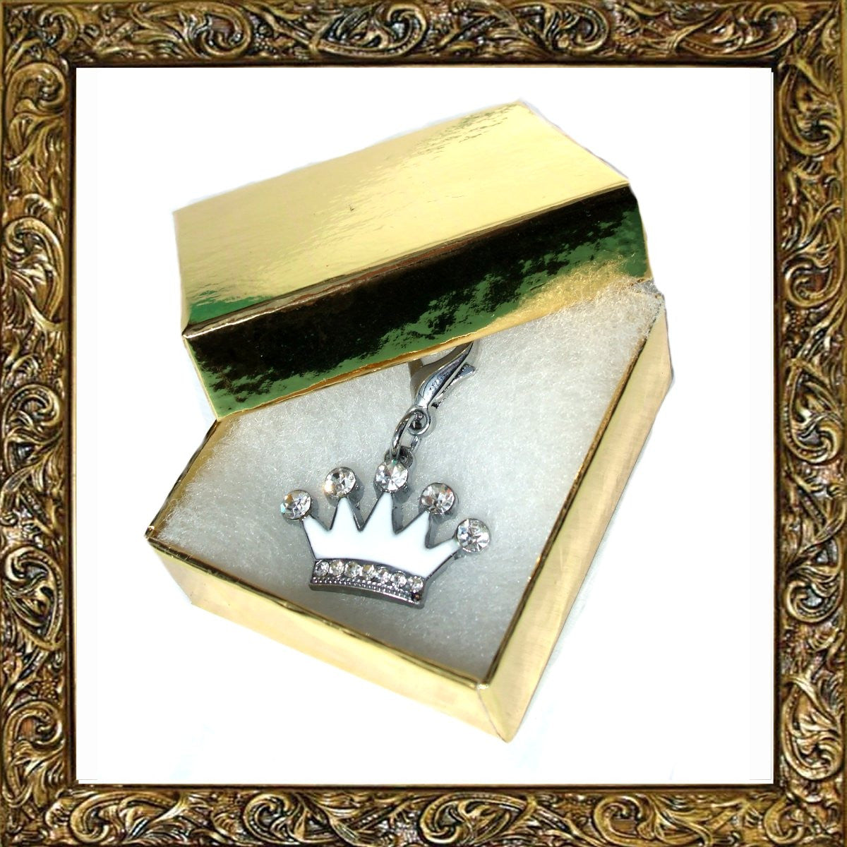 Princess Crystal Enamel Crown Charm